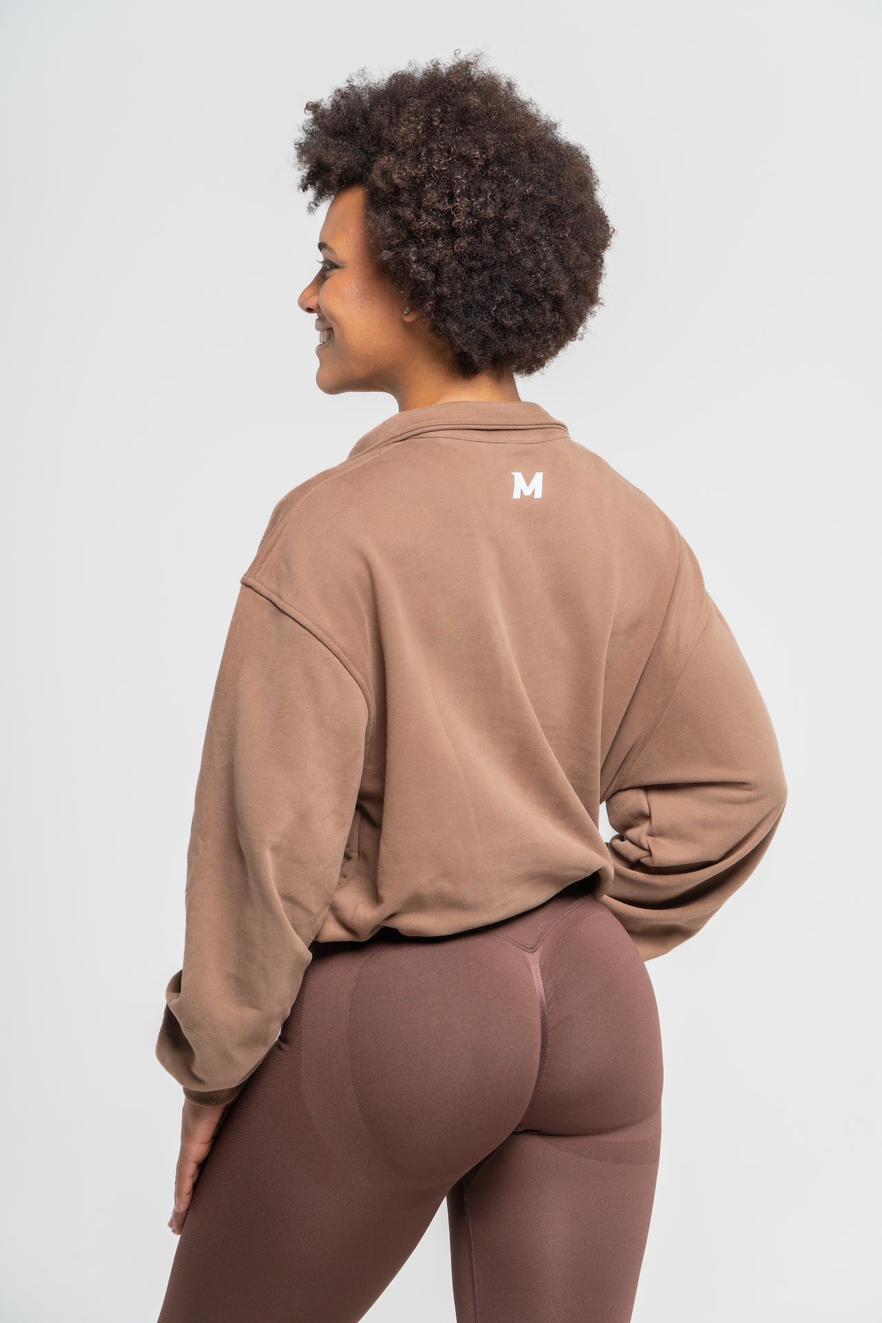 Activewear Quarter-Zip Pullover, Marrom, Women's