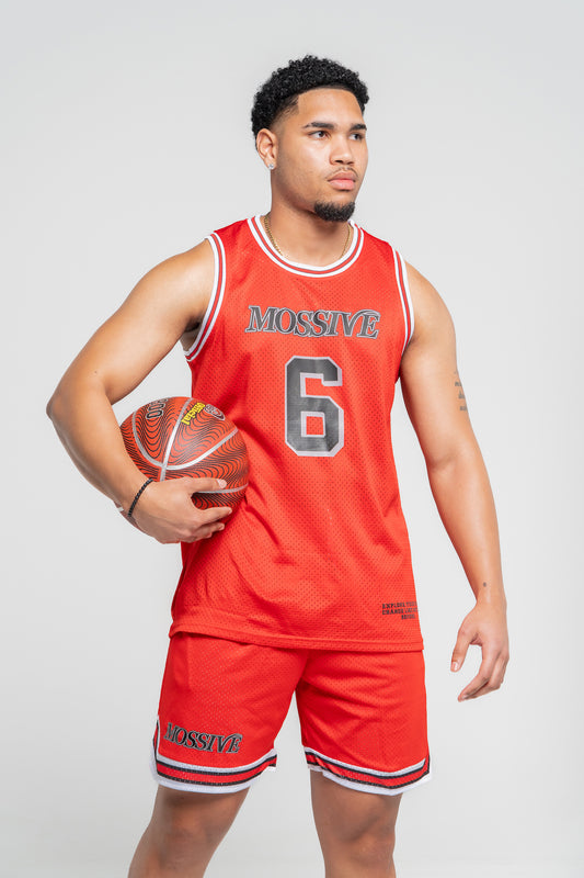 Basketball Jersey and Shorts Set, Red