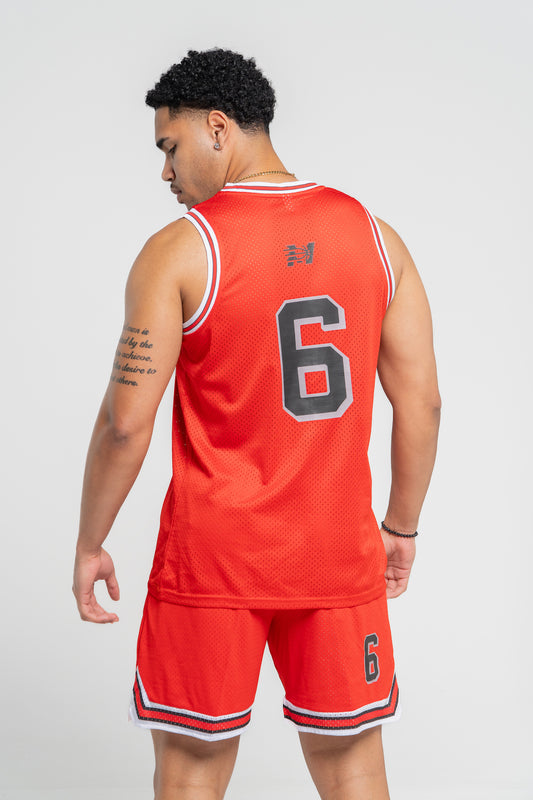 Basketball Jersey and Shorts Set, Red