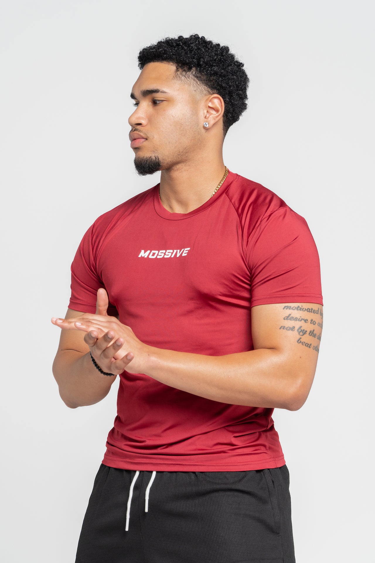 Mossive Branded Red Crew Neck T-Shirt