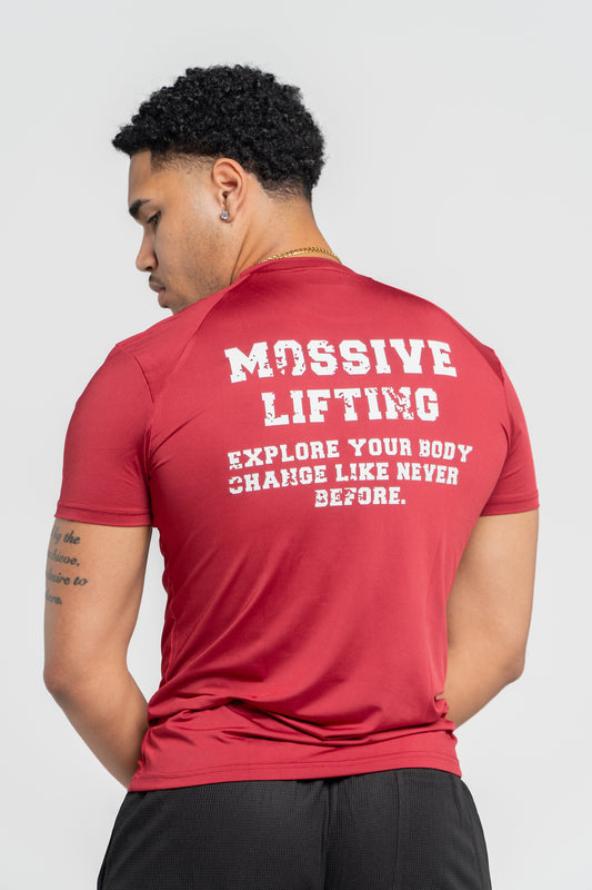 Mossive Branded Red Crew Neck T-Shirt