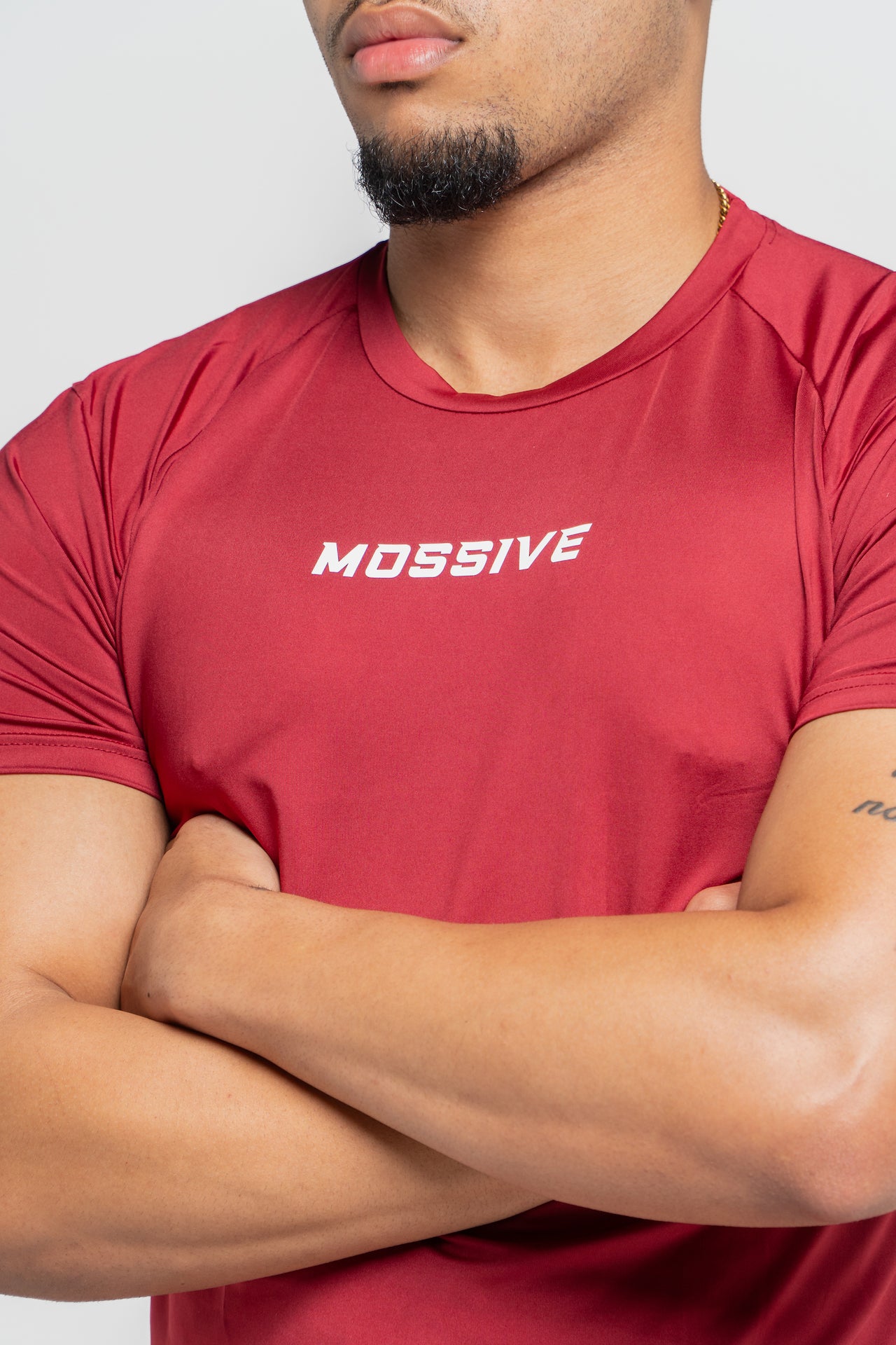 Mossive Branded Red Crew Neck T-Shirt