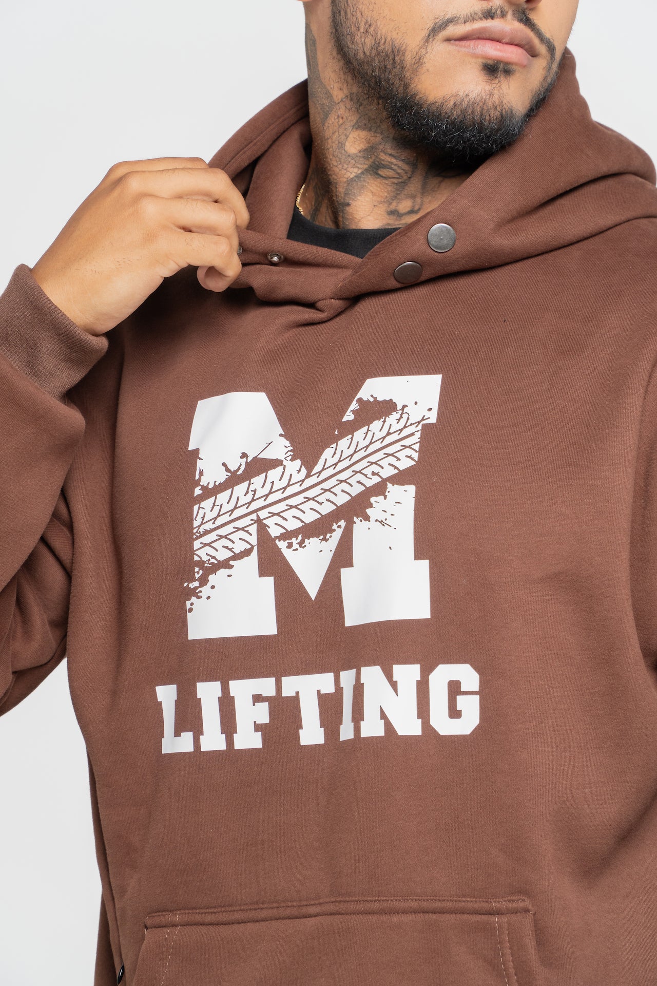 MOSSIVE Lifting Hoodie, Brown, 100% Cotton